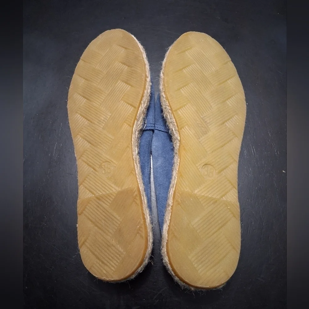 Fabíolas Blue Suede Espadrilles/Slip On's  Size 7.5 (38)